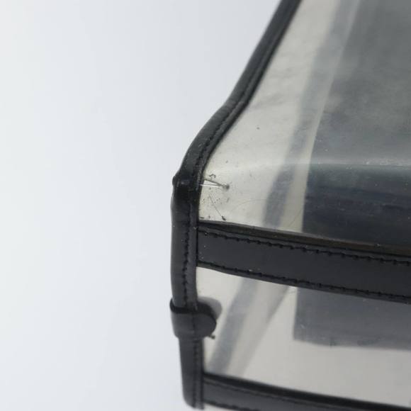 GUCCI Hand Bag Vinyl Leather Clear Black Silver 000 2058 0548 5 Auth 90596 - Picture 16 of 16